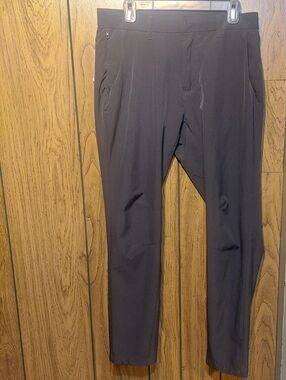 Men's Fabletics Black Stretch Golf Pants - Classic Slim Fit 32x29 Zipper Pocket